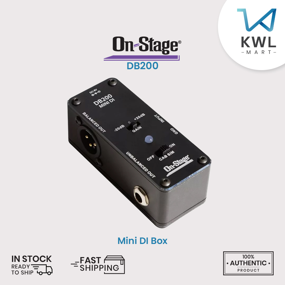 On-Stage DB200 Mini DI Box (Active) With Cabinet Simulator