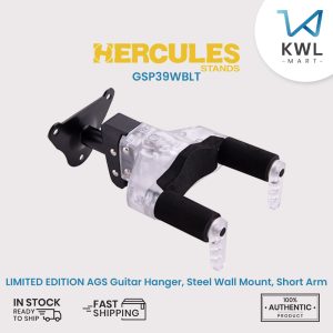 Hercules GSP39WBLT LIMITED EDITION PLEXI Auto Grip System (AGS) Guitar Hanger, Steel Wall Mount, Short Arm
