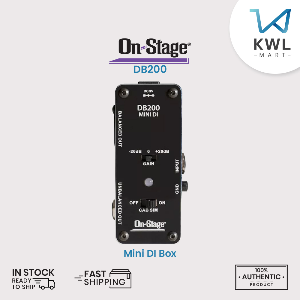 On-Stage DB200 Mini DI Box (Active) With Cabinet Simulator - Image 2