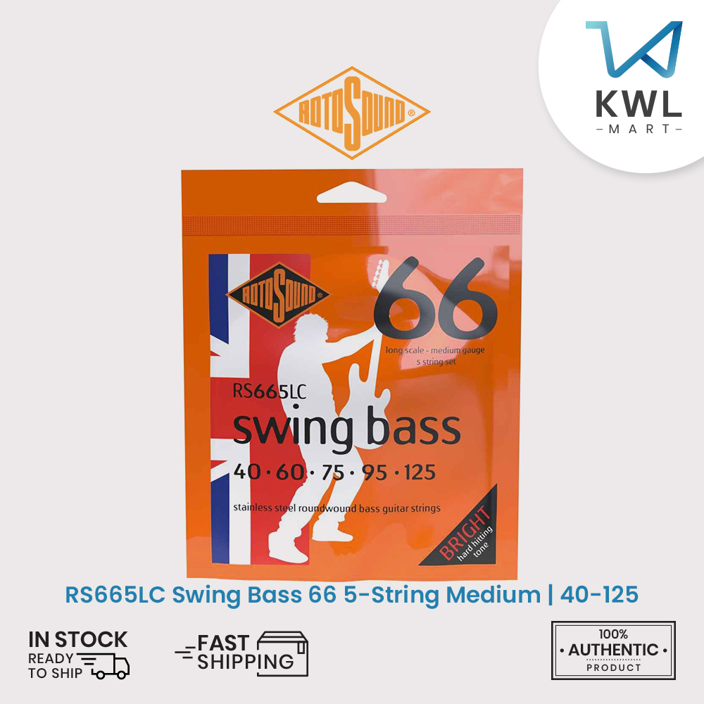 Rotosound RS665LC Swing Bass 66 5-String Medium Bass Guitar String 40-125