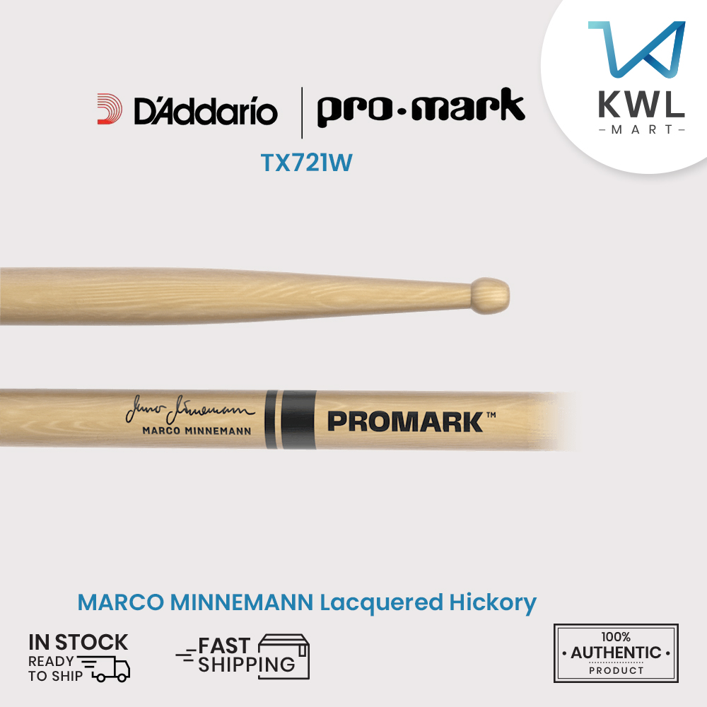 ProMark TX721W MARCO MINNEMANN 721 SIGNATURE Collection Drumsticks, Lacquered Hickory - Image 3