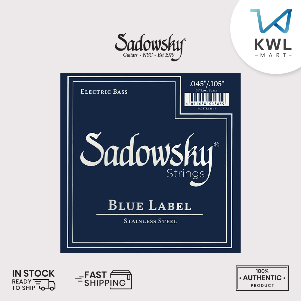 Sadowsky Blue Label Stainless Steel 4-String Bass String Set, 045-105